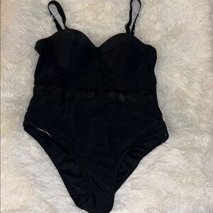 SHEIN Black Shapewear Bodysuit with Adjustable Straps